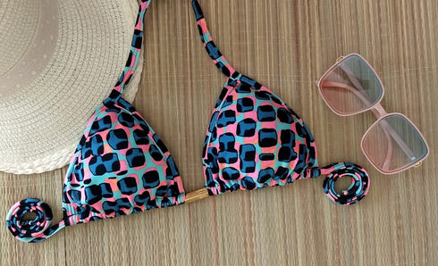 Top de Biquíni Triângulo com Acolchoamento Removível