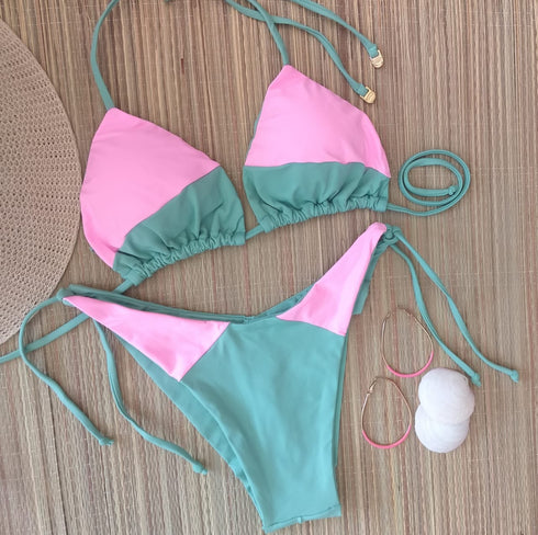 CONJUNTO DE BIQUINI LINHA COM CALÇA DE RENDA