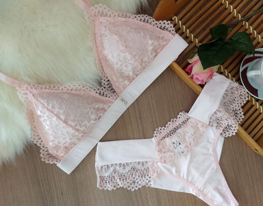 Brazilian Lace Lingerie Set with Removable Pads