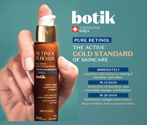 Botik | Retinol 0,1% Pure Retinol Gel Creme Redutor de Rugas, Botik, 30g