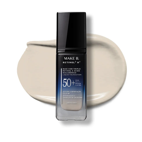 O Boticário Make B. Retinol³ H+ SPF 50 Liquid Foundation 26g