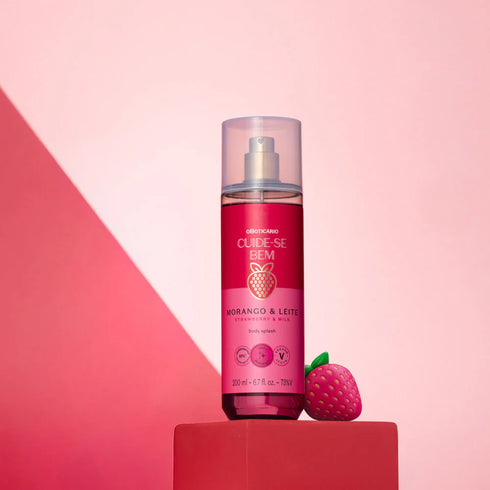 O Boticário Cuide-se Bem Strawberry and Milk Body Splash Deodorant Cologne 200ml