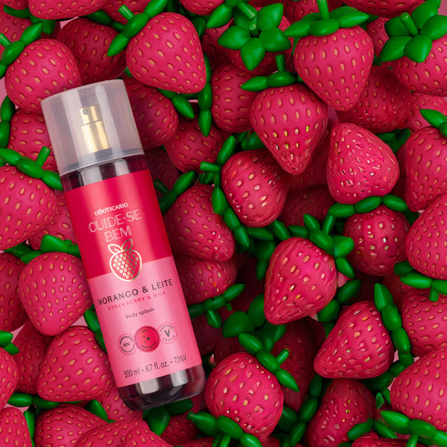 O Boticário Cuide-se Bem Strawberry and Milk Body Splash Deodorant Cologne 200ml