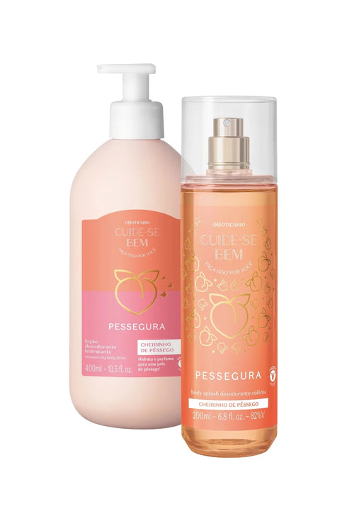 O Boticário Cuide-se Bem Pessegura Gift Set (Lotion 400ml and Body Splash 200ml)
