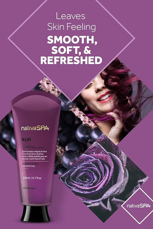 O Boticário Nativa SPA Açaí Body Liquid Soap, 200ml