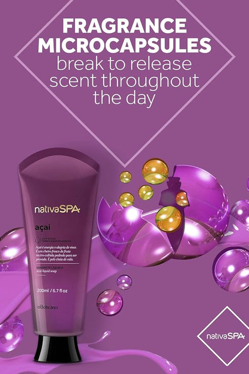 O Boticário Nativa SPA Açaí Body Liquid Soap, 200ml