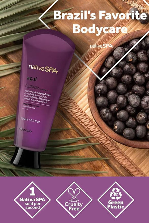 O Boticário Nativa SPA Açaí Body Liquid Soap, 200ml