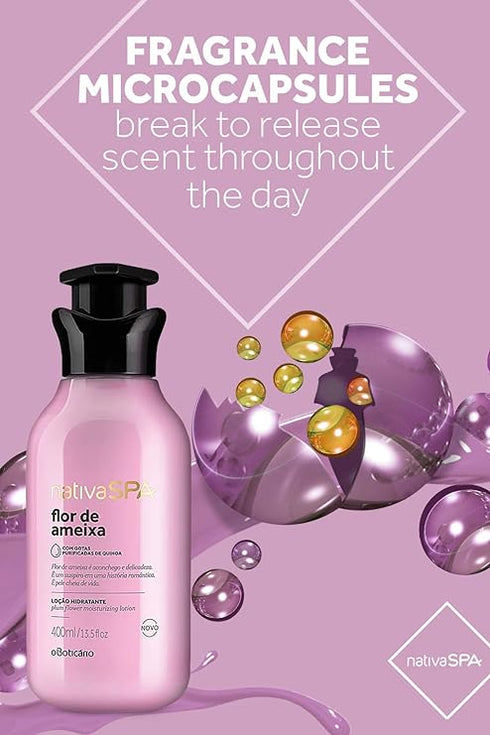 O Boticário Nativa Spa Plum Blossom Moisturizing Deodorant Lotion 400ml