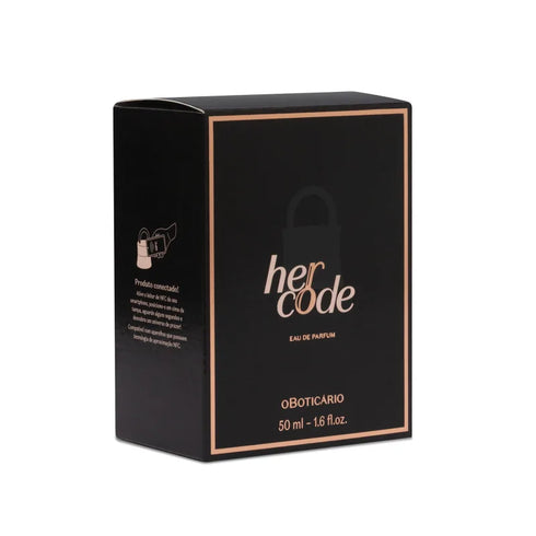 O Boticário Her Code Gift Set: Eau de Parfum 50ml and Velvety Body Cream 250g