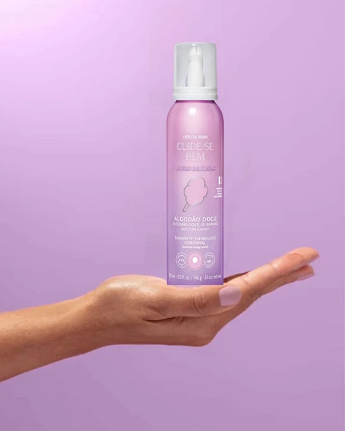 O Boticário Cuide-se Bem Algodão Doce (Cotton Candy) Mousse Soap 180g
