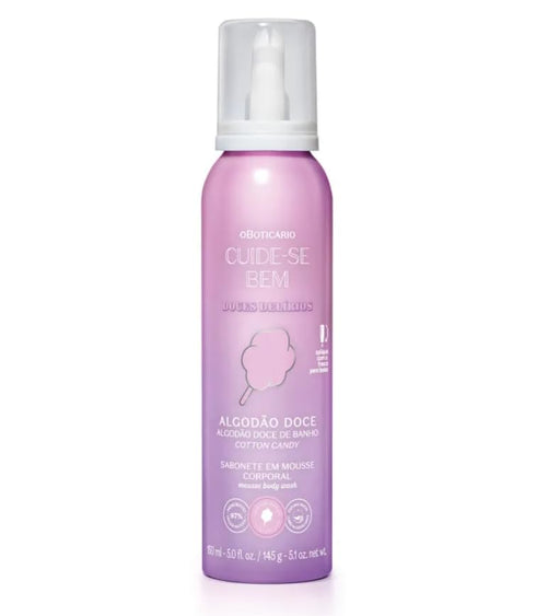 O Boticário Cuide-se Bem Algodão Doce (Cotton Candy) Mousse Soap 180g
